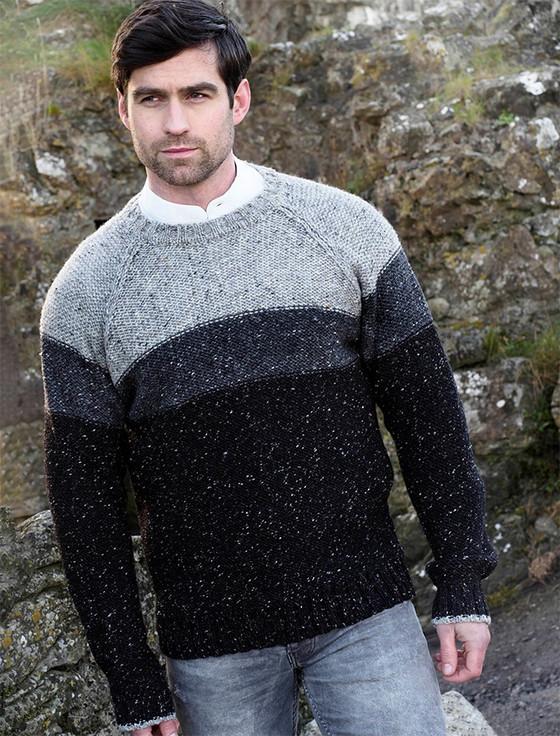 aran cashmere Donegal Three Tone Sweater