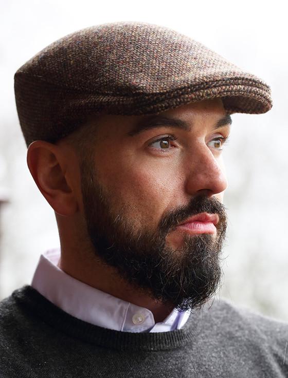 aran cashmere Donegal Touring Cap - Brown