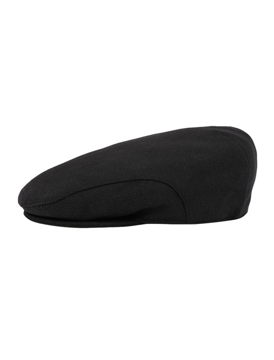 Aran Cashmere Donegal Tweed Flat Cap - Black