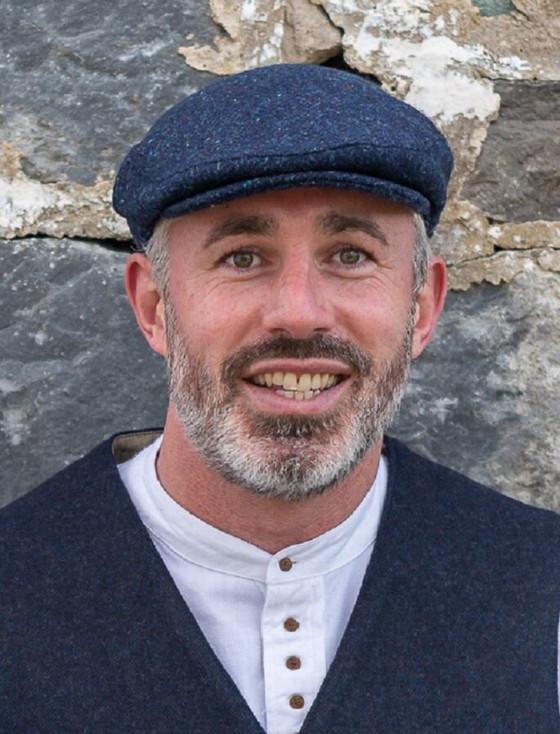 aran cashmere Donegal Tweed Flat Cap - Blue