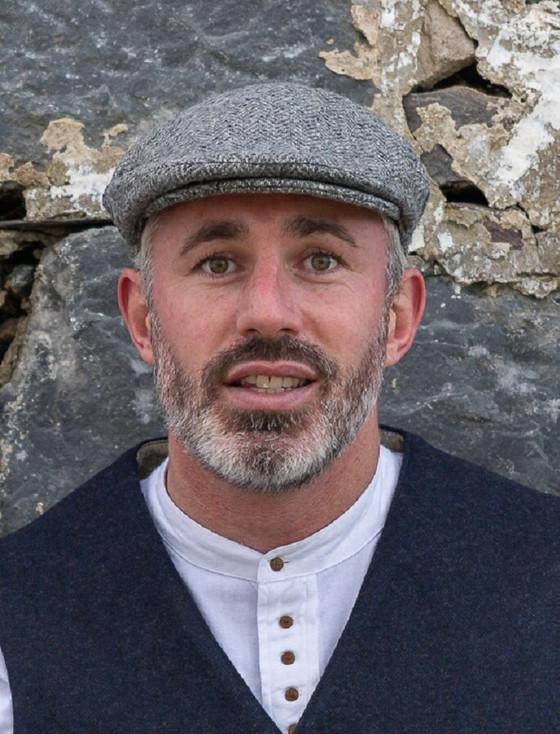 Aran Cashmere Donegal Tweed Flat Cap - Grey