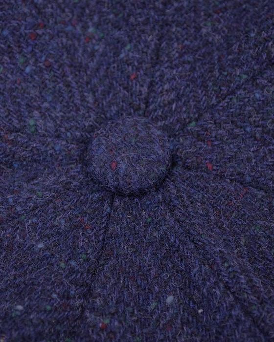 Aran Cashmere Donegal Tweed Men's Driving Cap - Navy