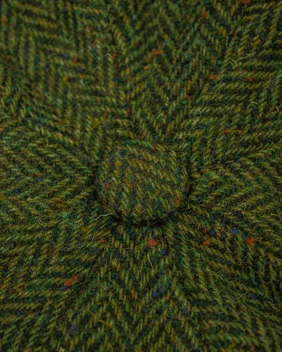 Aran Cashmere Donegal Tweed Mens Gatsby Cap - Green