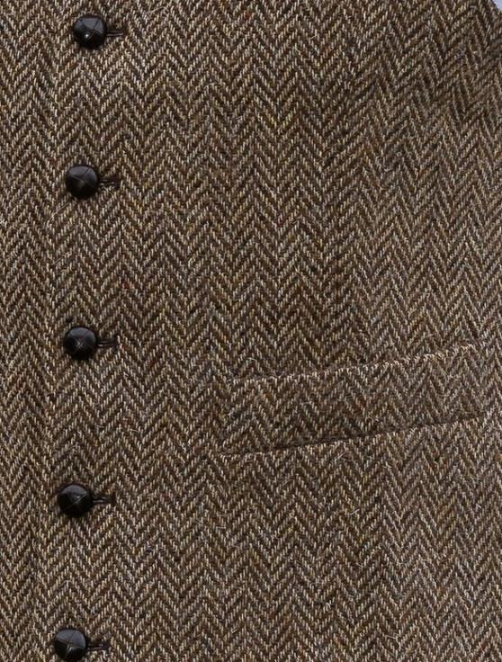 Aran Cashmere Donegal Tweed Waistcoat - Brown