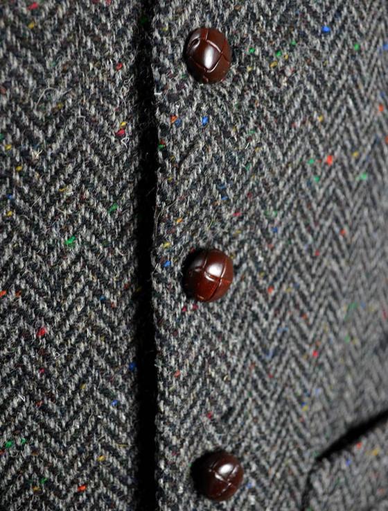 Aran Cashmere Donegal Tweed Waistcoat - Charcoal