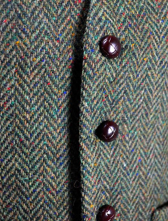Aran Cashmere Donegal Tweed Waistcoat - Green