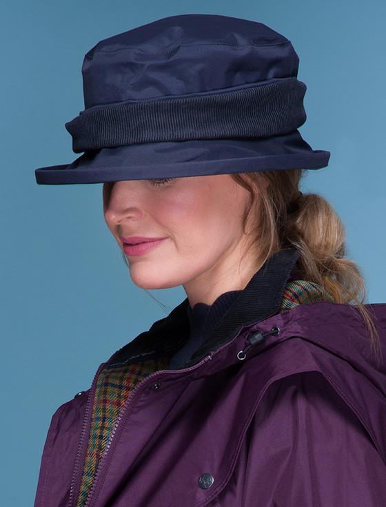 Aran Cashmere Donegal Waterproof Hat - Navy