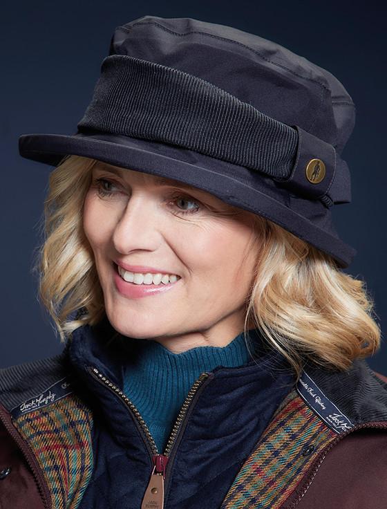 aran cashmere Donegal Waterproof Hat - Navy