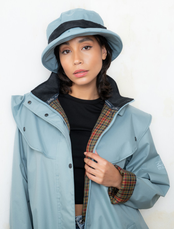 Aran Cashmere Donegal Waterproof Hat - Smoke Blue