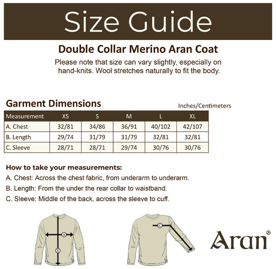 Aran Cashmere Double Collar Merino Aran Coat‎‎‎‎