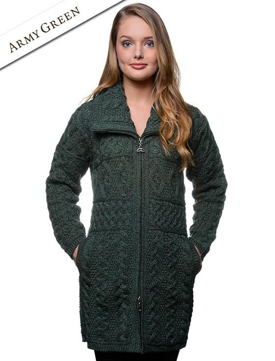 Aran Cashmere Double Collar Merino Aran Coat‎‎‎‎‎‎
