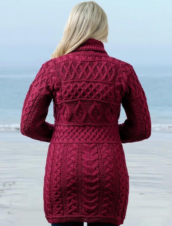 Aran Cashmere Double Collar Merino Aran Coat‎‎