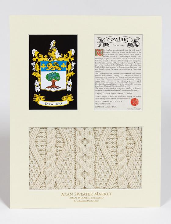 Aran Cashmere Dowling Clan Aran & History Display