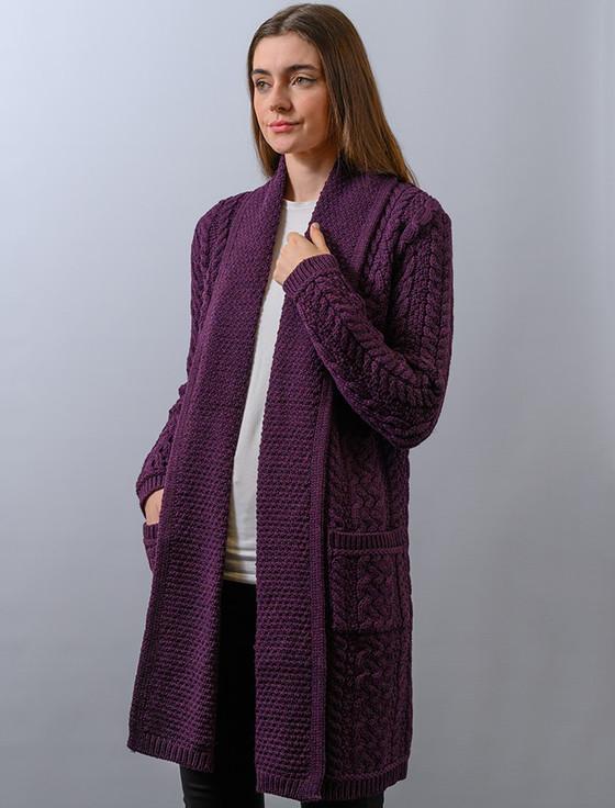 aran cashmere ‎Drape Front‎ Aran Shawl Cardigan‎