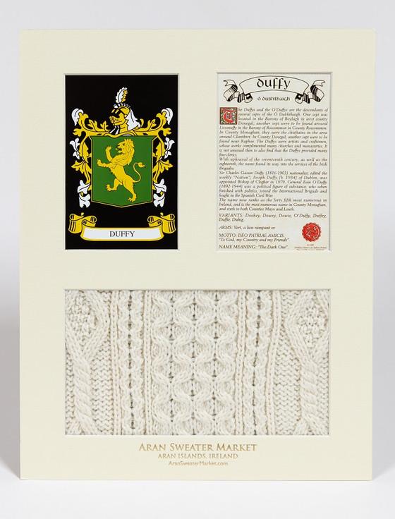 Aran Cashmere Duffy Clan Aran & History Display