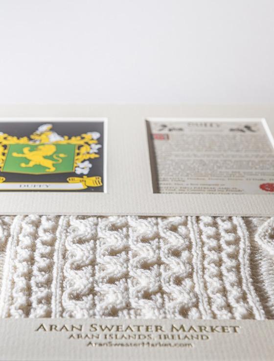 Aran Cashmere Duffy Clan Aran & History Display