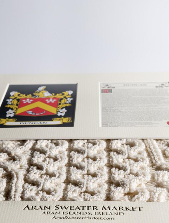 Aran Cashmere Duncan Clan Aran & History Display