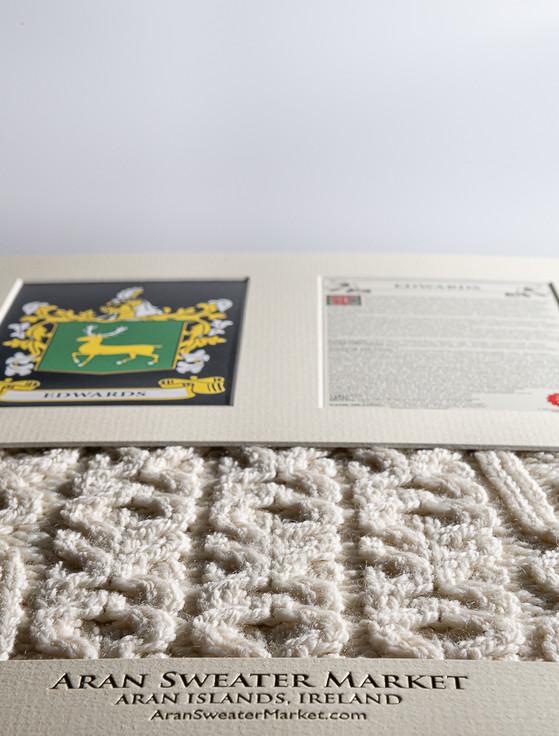 Aran Cashmere Edwards Clan Aran & History Display