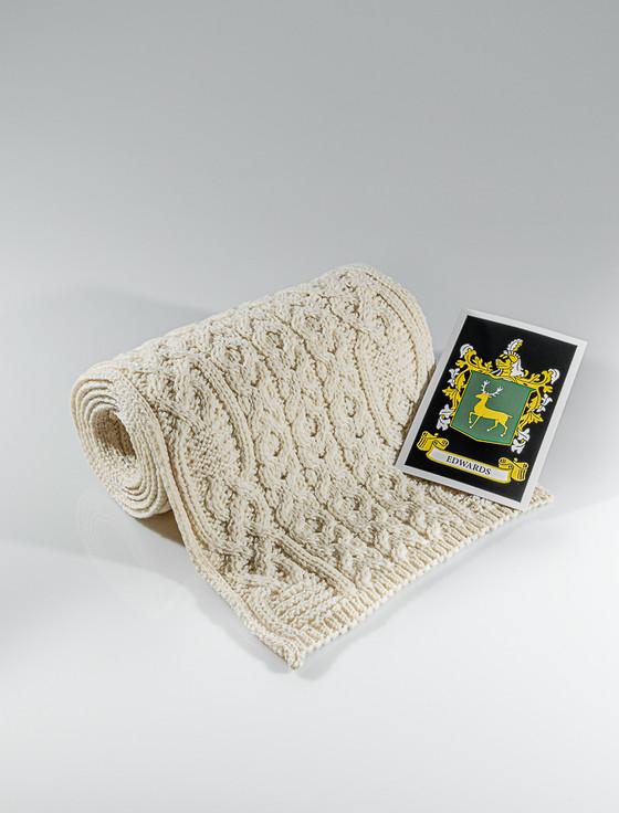 aran cashmere Edwards Clan Scarf