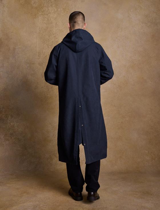 Aran Cashmere Emmet Waterproof Long Coat - Navy