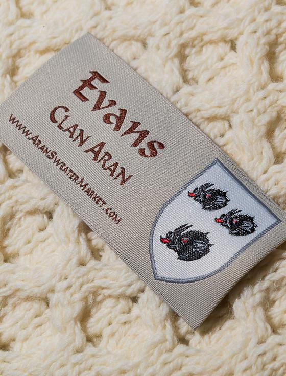 Aran Cashmere Evans Clan Aran Throw