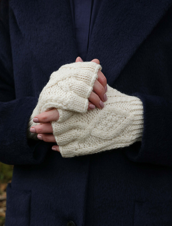 Aran Cashmere Fingerless Gloves