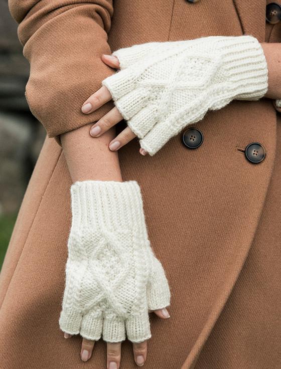 Aran Cashmere Fingerless Gloves