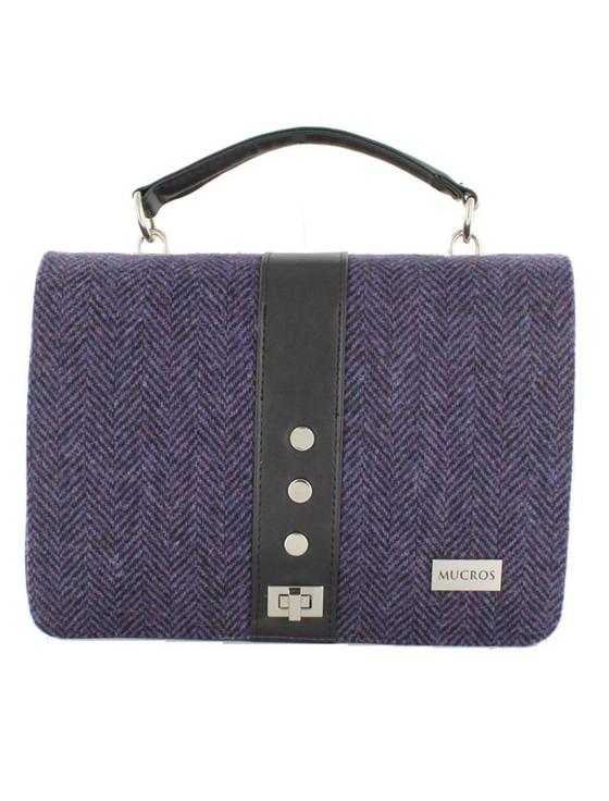 Aran Cashmere Fiona Tweed Bag - Dark Purple
