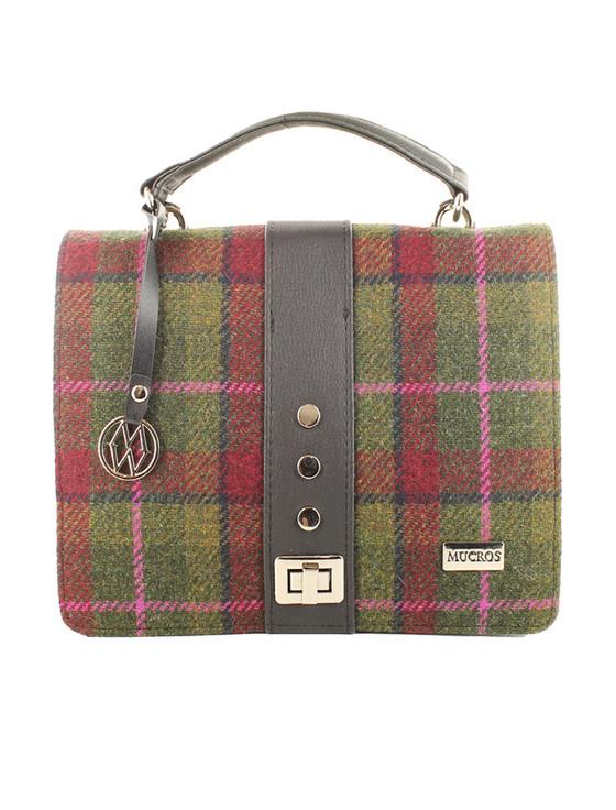 Aran Cashmere Fiona Tweed Bag - Green Red & Orange