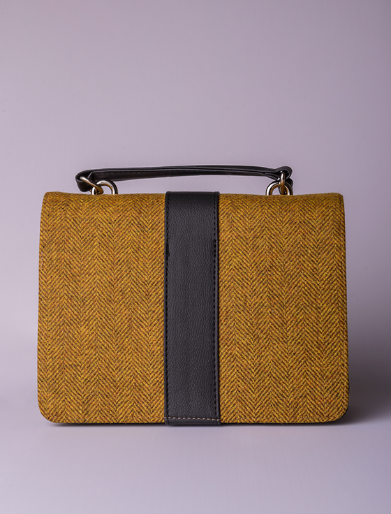 Aran Cashmere Fiona Tweed Bag - Mustard