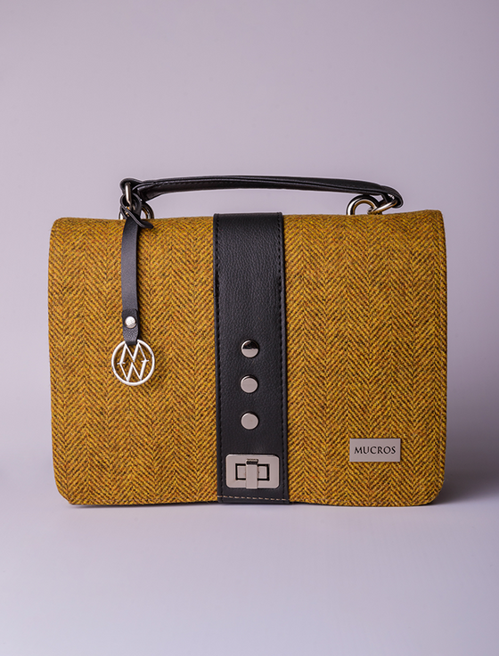 aran cashmere Fiona Tweed Bag - Mustard
