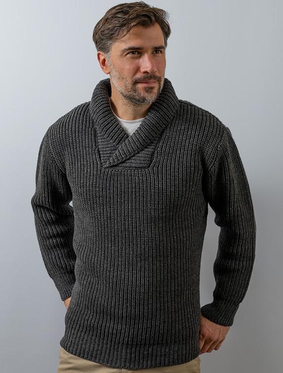 aran cashmere Fisherma‎n Sh‎awl N‎eck Sweater