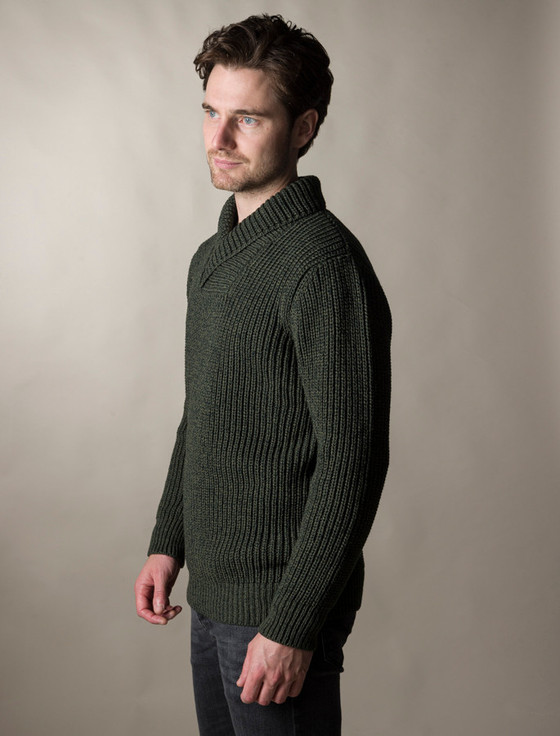 Aran Cashmere Fisherma‎n Sh‎awl Nec‎k Sweater