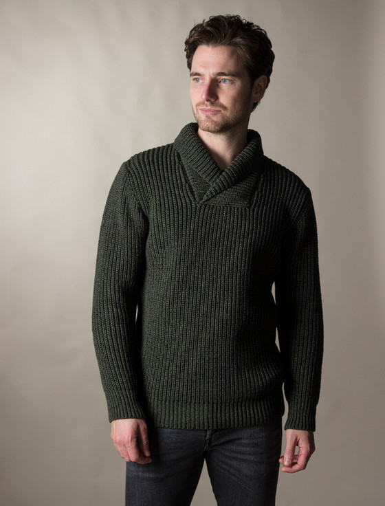 aran cashmere Fisherma‎n Sh‎awl Nec‎k Sweater