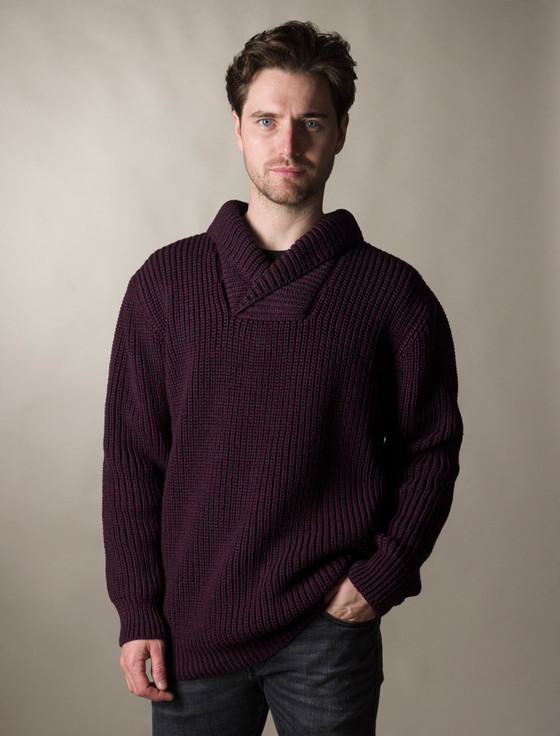 Aran Cashmere Fisherma‎n Sh‎awl Neck Sw‎eate‎r