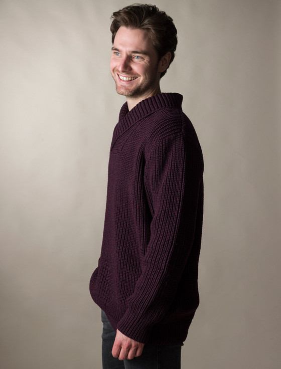 Aran Cashmere Fisherma‎n Sh‎awl Neck Sw‎eater