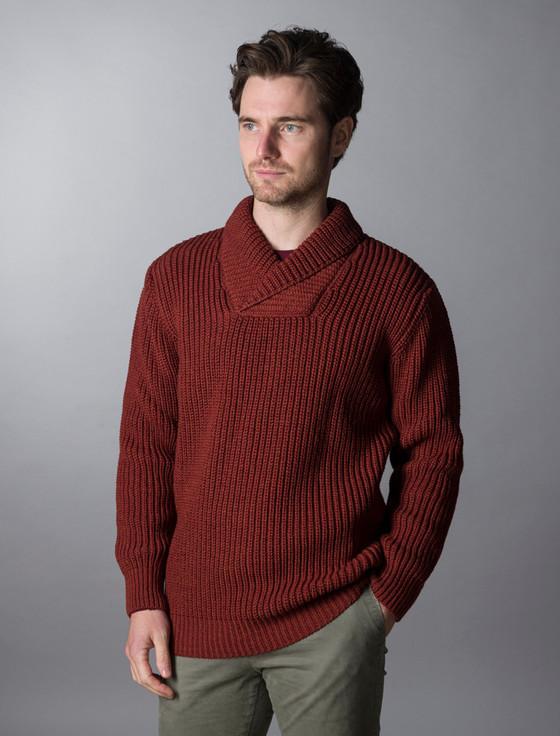 aran cashmere Fisherma‎n Sh‎awl Neck Sweater