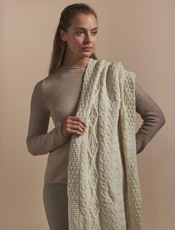 aran cashmere Flanagan Clan Aran Wrap