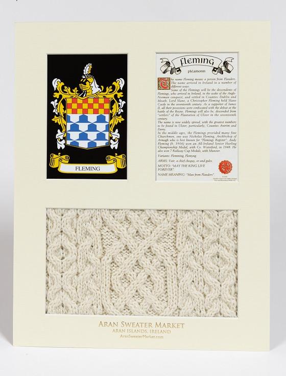 Aran Cashmere Fleming Clan Aran & History Display