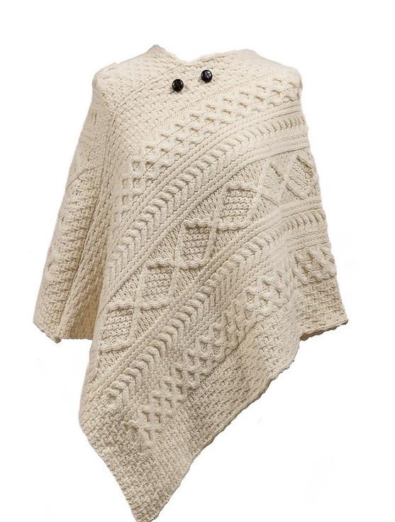 aran cashmere Flynn Clan Aran Poncho