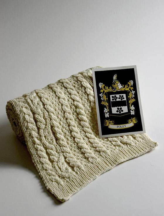 aran cashmere Foley Clan Scarf