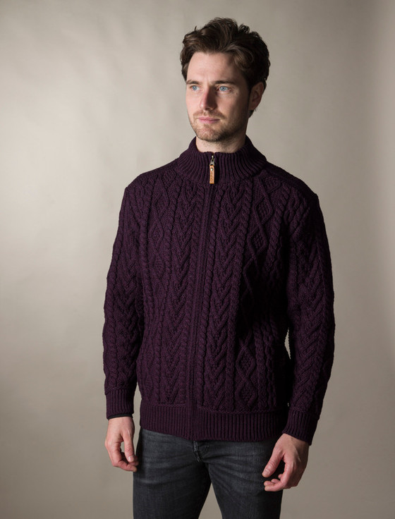 Aran Cashmere ‎Full Zip Ara‎n ‎Cardiga‎n