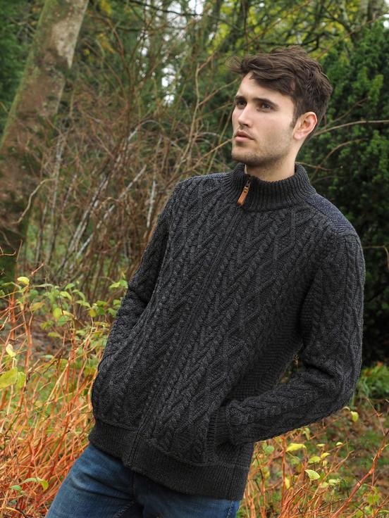 Aran Cashmere Full Zip Aran Cardigan