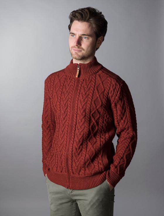 Aran Cashmere Full Zip Aran Cardigan