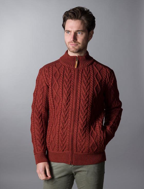 Aran Cashmere Full Zip Aran Cardigan