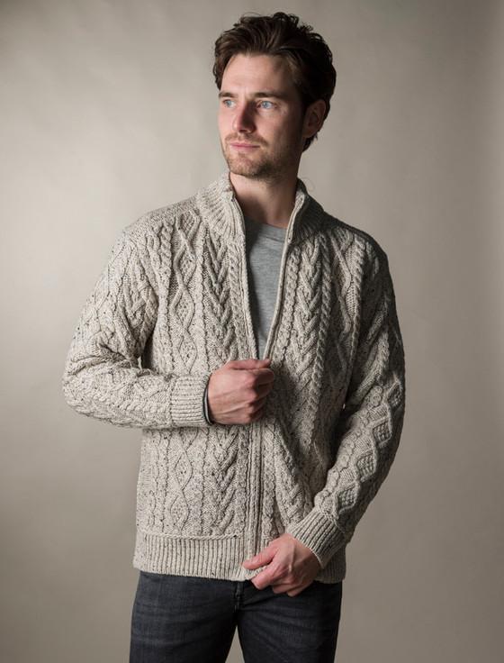 Aran Cashmere ‎Full Zip Aran ‎Cardigan
