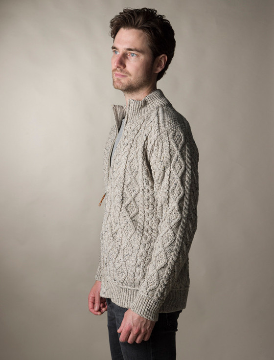 Aran Cashmere ‎Full Zip Aran ‎Cardigan