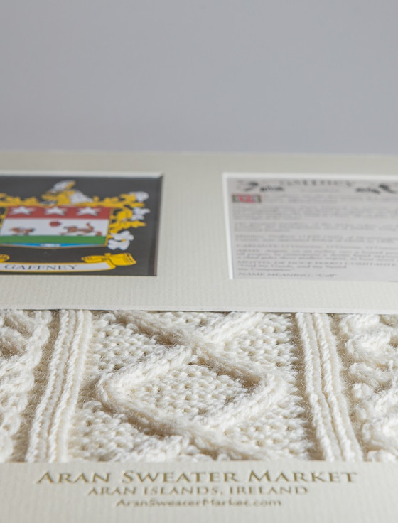 Aran Cashmere Gaffney Clan Aran & History Display