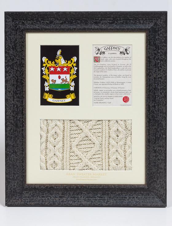 aran cashmere Gaffney Clan Aran & History Display