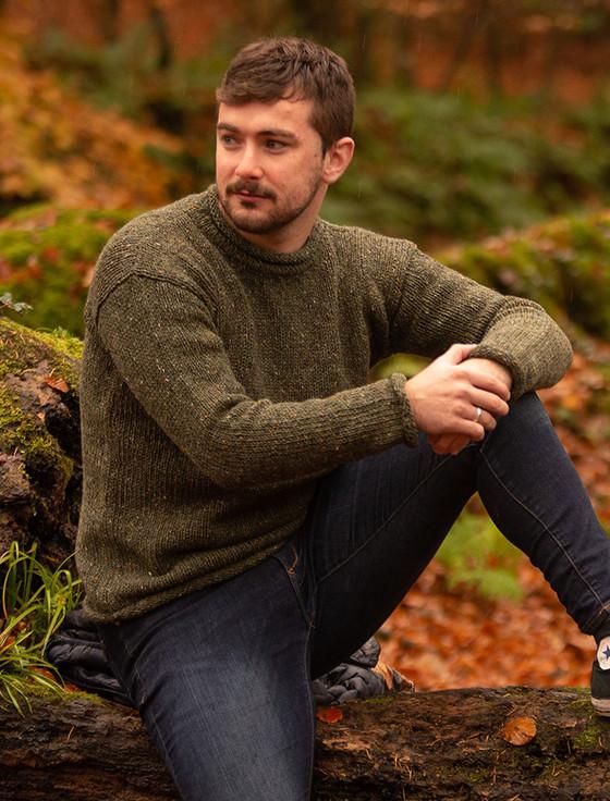 Aran Cashmere Gents Roll Neck Sweater